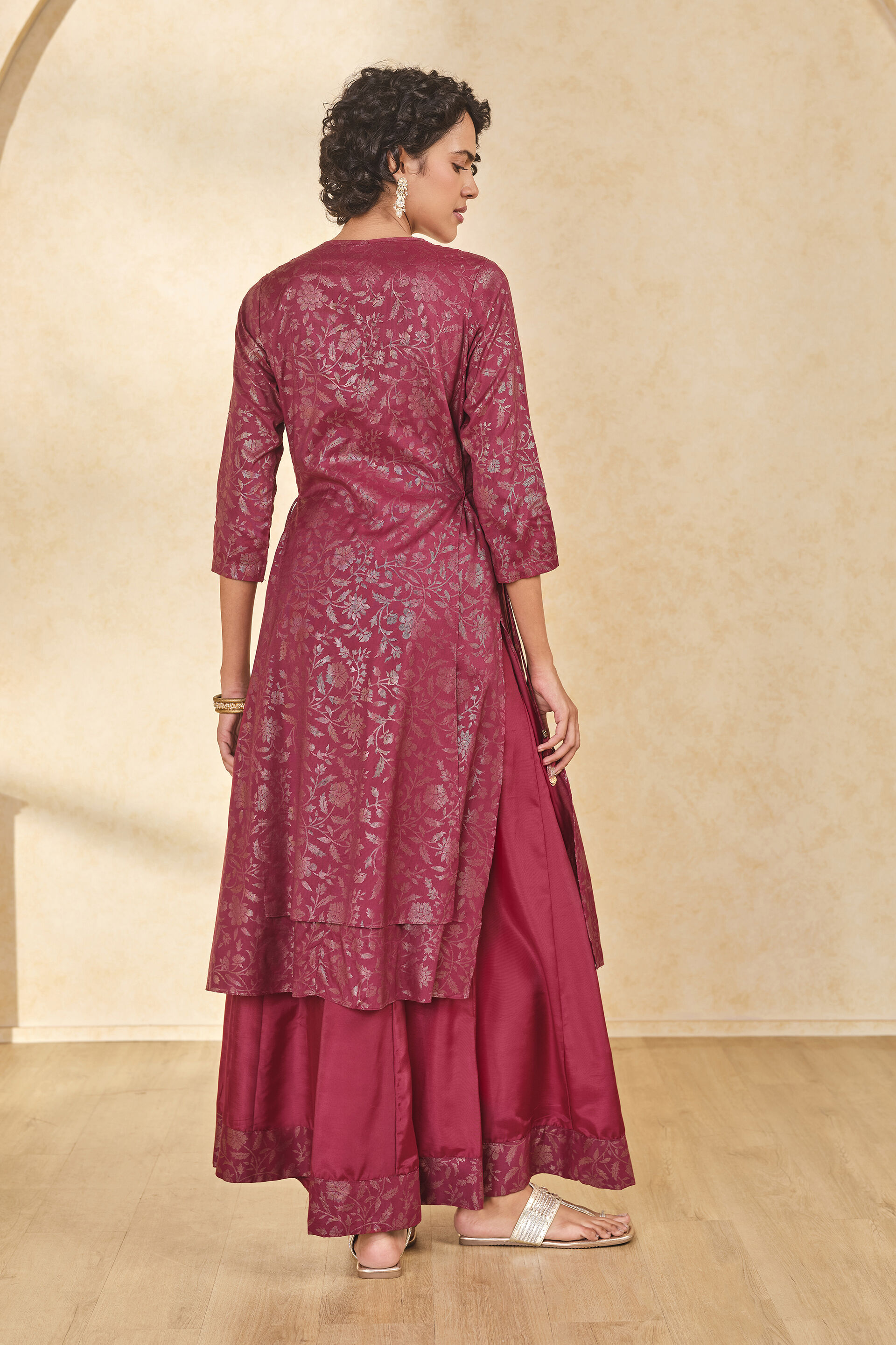 Maroon Kurta Set, Maroon, image 6